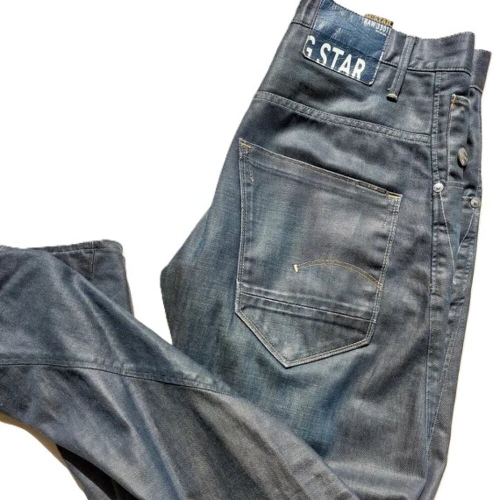 G-STAR RAW Denim ARC 3301 3D LOOSE Distressed Jeans Size W32 L34